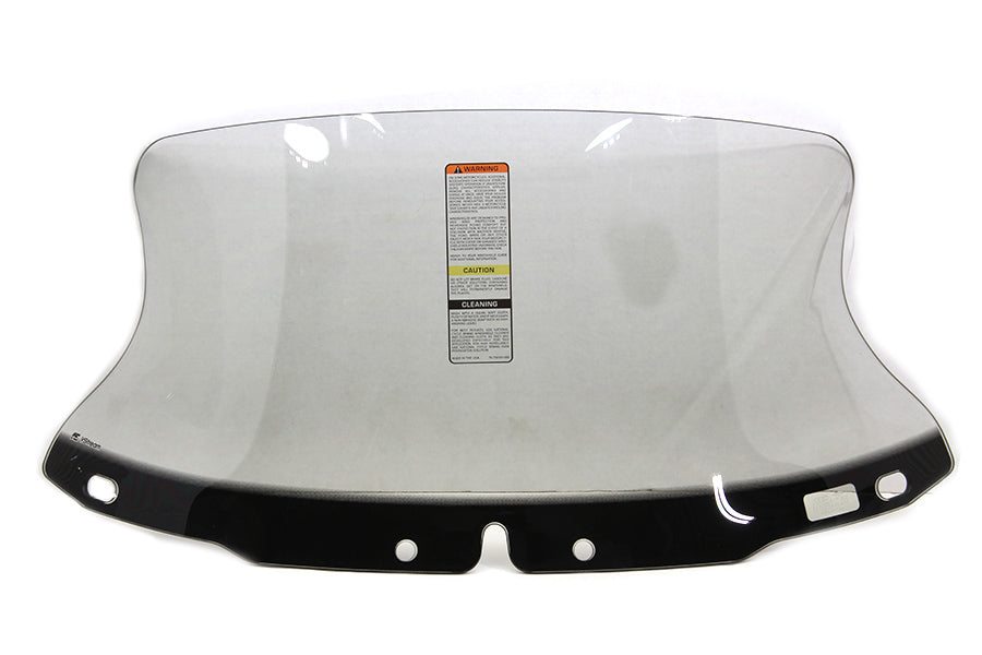 National Cycle V-Stream Light Tint low windshield mounted on motorcycle, with sissy bar and clear view for rider.