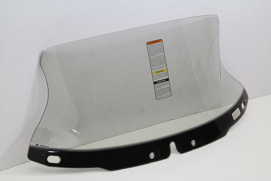 National Cycle V-Stream Light Tint low windshield mounted on motorcycle, with sissy bar and clear view.
