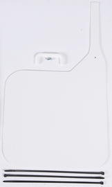 White MAIER universal front number plate body part with mounting holes, designed for motorcycle front end.