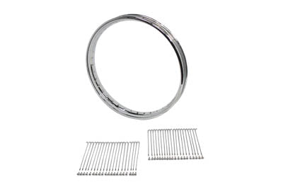 21 inch X 1.85 inch Wheel Rim and Spoke Kit Chrome Steel