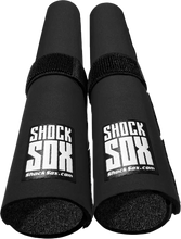 Load image into Gallery viewer, Shock Sox 13-inch black upside-down or conventional forks for motorcycle suspension, designed for durability and performance.