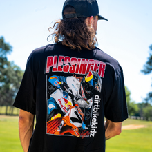 Load image into Gallery viewer, Black DBK Ap7 Holeshot Tee shirt with graphic design, casual fit, displayed on a flat surface.