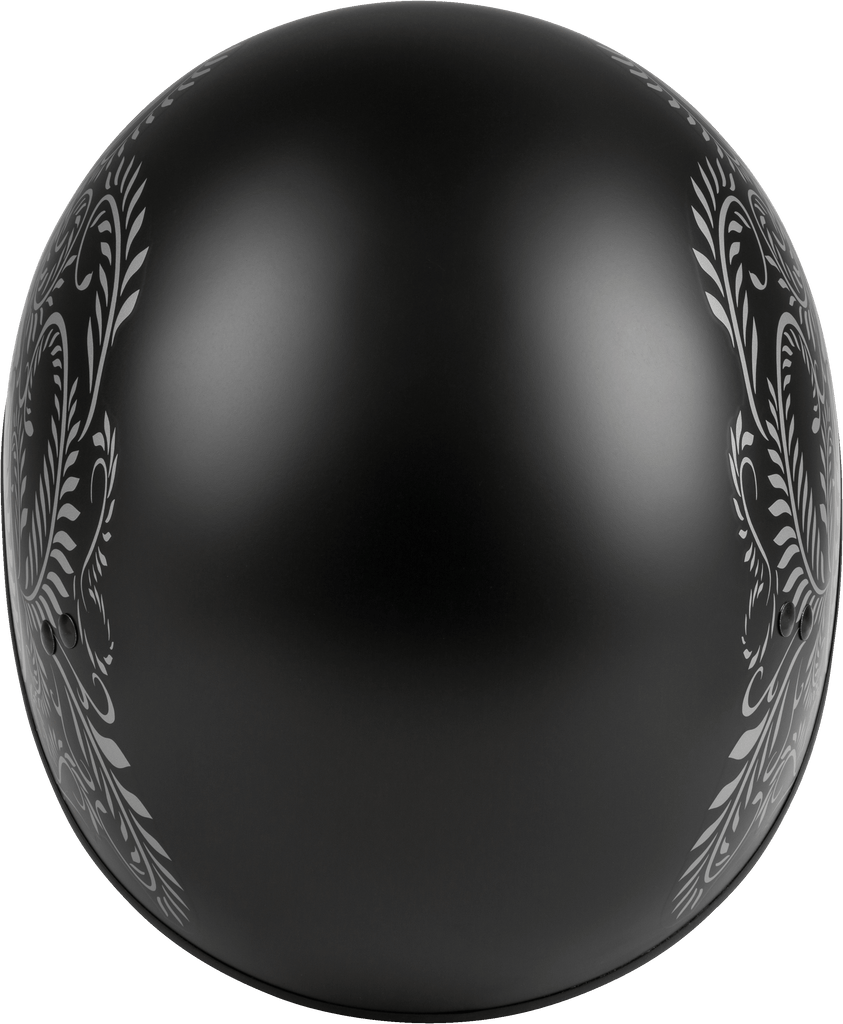 Hh 65 Half Helmet Rose Naked Matte Black/Silver Sm