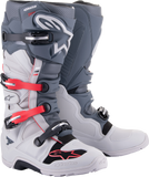 alpine star Tech 7 Enduro Boots Lt Grey/Drk Grey/Bt Rd Sz 13 482-47213