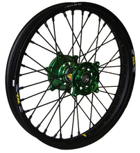 Load image into Gallery viewer, Wheel Rear 2.15x18 Green Hub Blk Rim/Blk Spoke/Blk Nipple