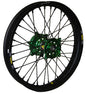 Wheel Rear 2.15x19 Green Hub Blk Rim/Blk Spoke/Blk Nipple