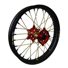 Load image into Gallery viewer, Wheel Rear 1.85x19 Red Hub Blk Rim/Gld Spoke/Blk Nipple