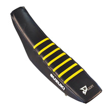 Load image into Gallery viewer, Seat Cover Black W/Yellow Ribs Suz