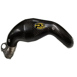 P3 brand heat shield made of carbon fiber for exhaust system, showcasing sleek black and textured surface design.