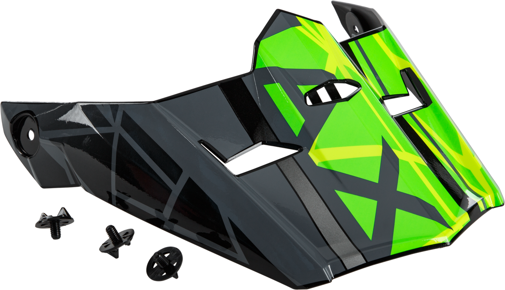 Visor W/Screws Mega Mx 46 Black/Hi Vis/Grey Md 2x
