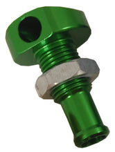 Load image into Gallery viewer, Billet Thru Hull Water Fitting Green 3/8" 90 Deg.