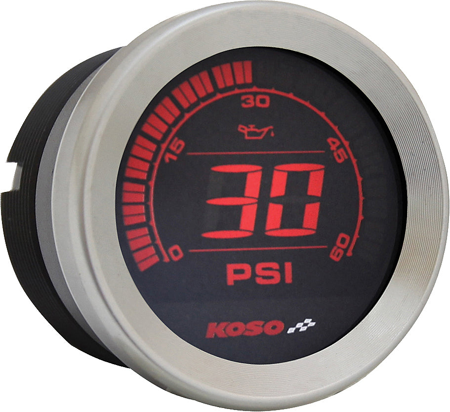 Hd 02 Series Gauge Kit Silver Bezel Oil Temp