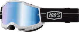100 Percent Accuri 2 goggles with Bowen Blue Mirror Lens, sports eyewear for riding or outdoor activities.