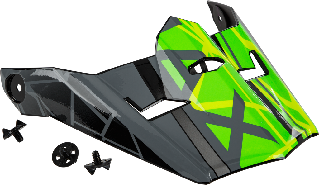 Visor W/Screws Mega Mx 46 Black/Hi Vis/Grey Xs Sm
