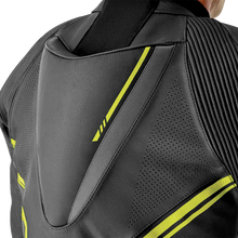 Load image into Gallery viewer, S1 D3o Suit Blk/Gry/Flo Yel Leather 3x