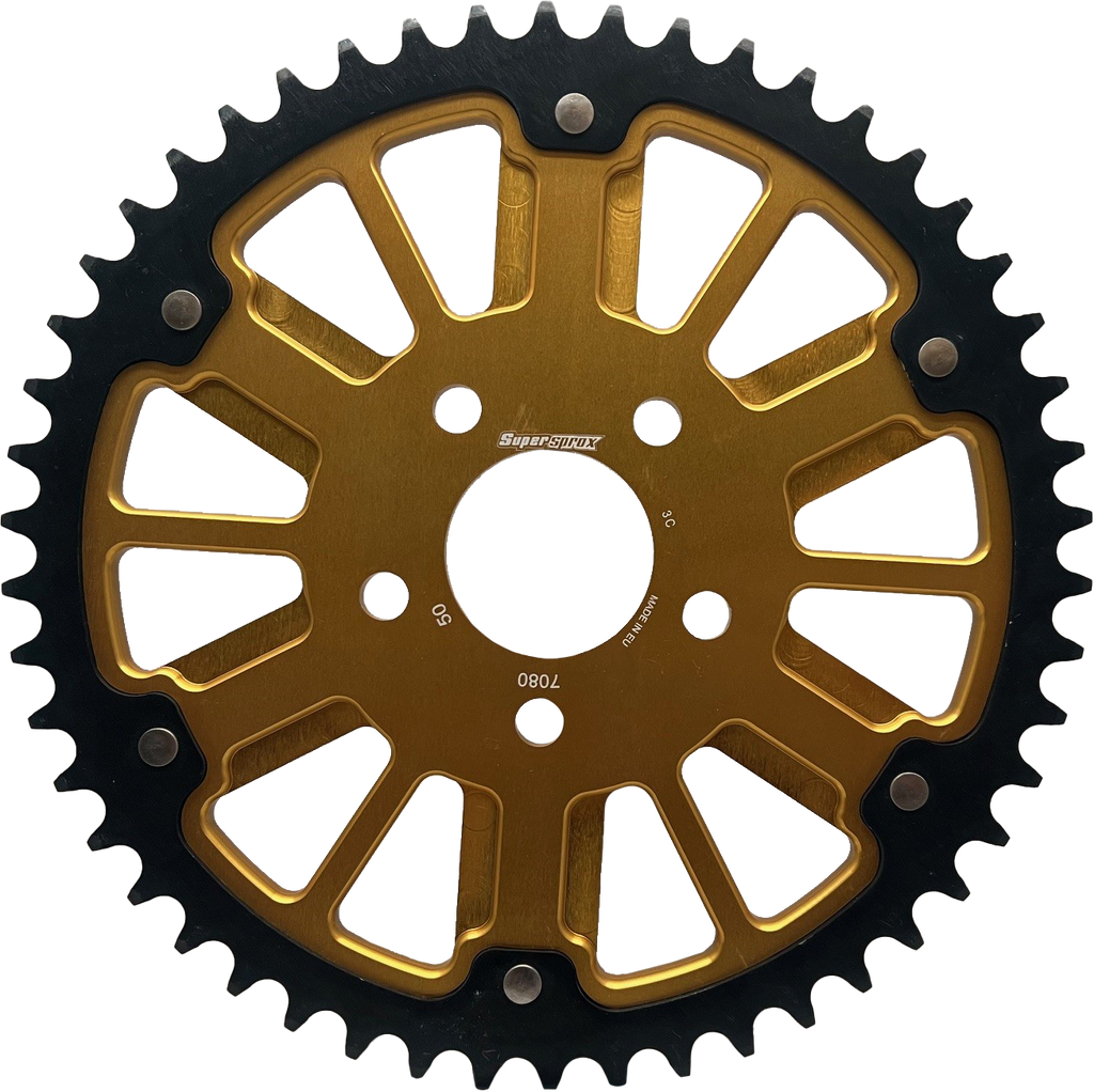 Stealth 53t Rear Sprocket Gld Alum Car  Blk Steel Teeth