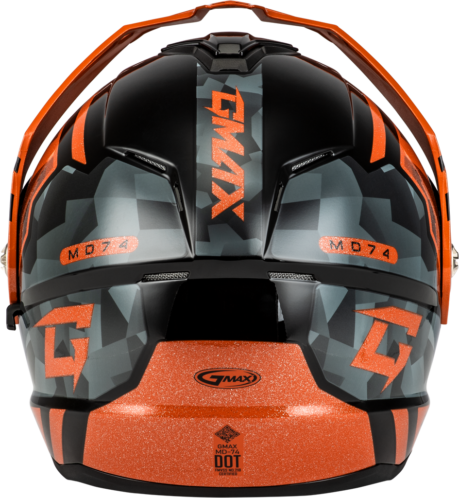 Md 74 Striker Modular Helmet W Smk Shield Blk/Gry/Or Mtlc Xs