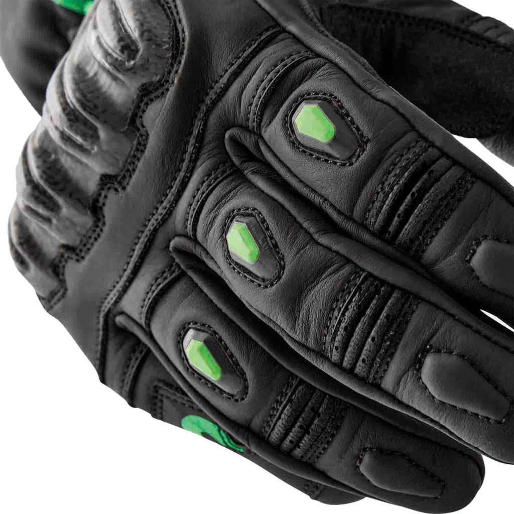 S1 Glove Blk/Flo Green Leather Lg