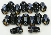 Load image into Gallery viewer, 10mmx1.25 Tapered Lug Nuts Black 60' 14mm Head 16/Pk