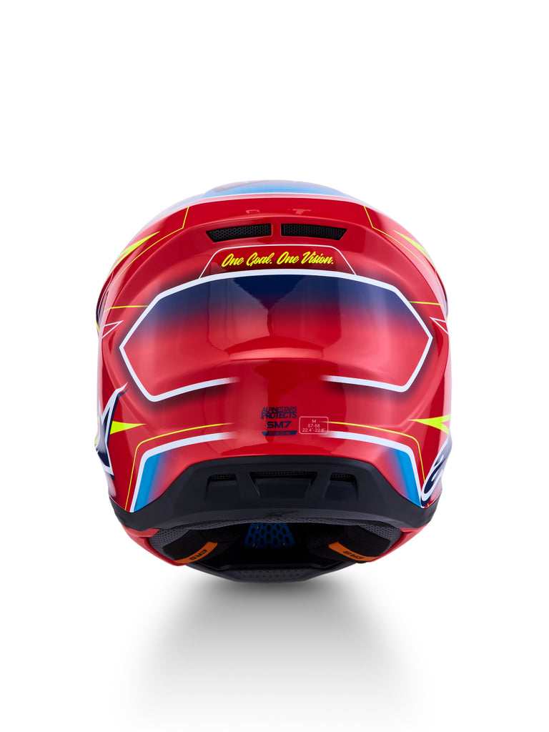 S M7 Cast Helmet Ece06/Dot Red/Yllw Fluo/Blue Glossy Md