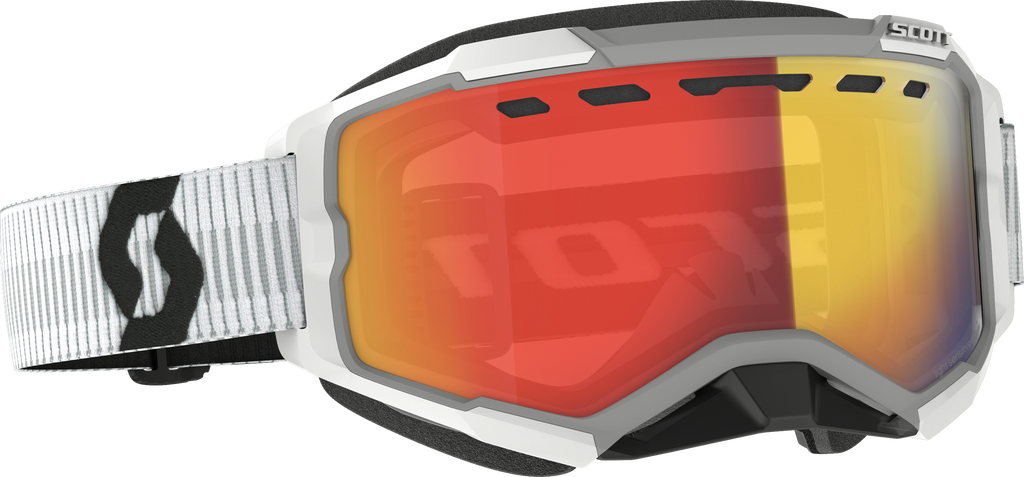 Fury Goggle Snow Cross Ls White W/Red Chrome