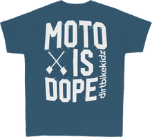 Load image into Gallery viewer, Moto Is Dope Youth Tee Lagoon Blue Ym