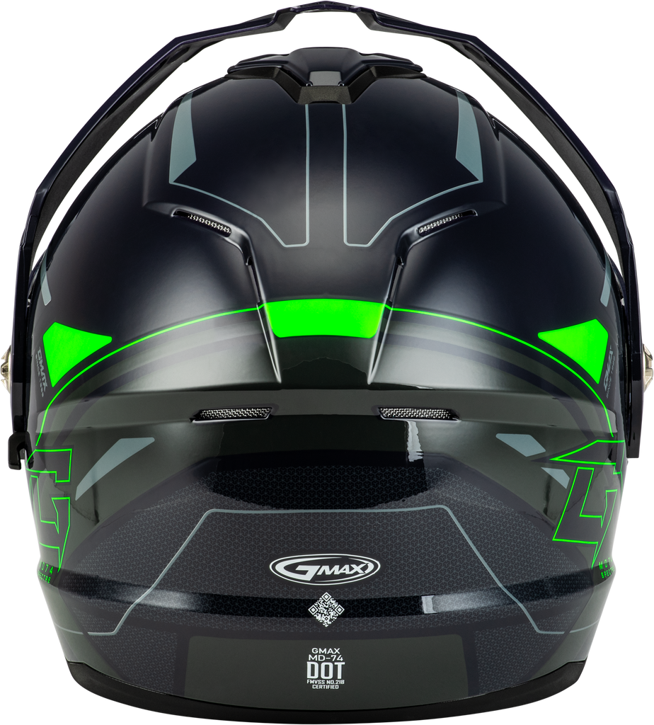 Md 74s Spectre Snow Helmet W/ Elec Shield Grey/Neon Green Xs