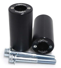 SHOGUN Pa2 Frame Sliders for motorcycle body protection, featuring durable mounting and sleek design in black.