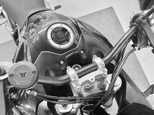 Load image into Gallery viewer, Handlebar Risers Silver W/Ram Ball Tri