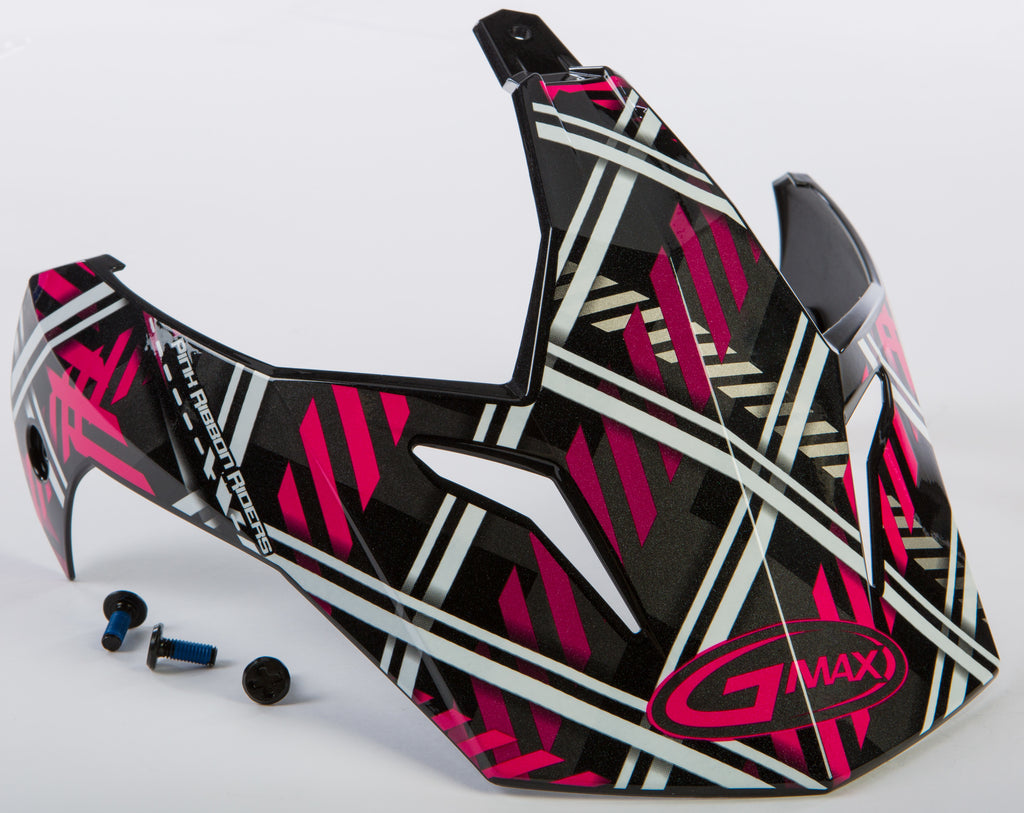 Visor W/Screws Pink Ribbon Riders Plaid Black/Pink Gm 11