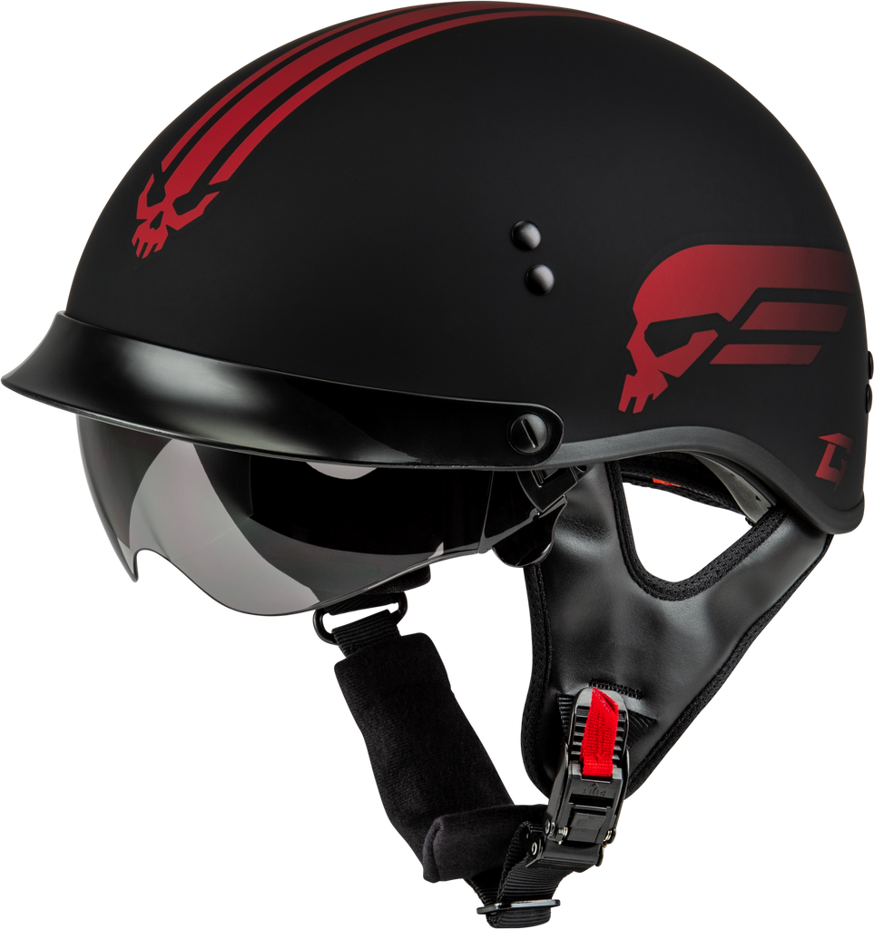 Hh 65 Retribution Helmet W/Peak Matte Black/Red Xs