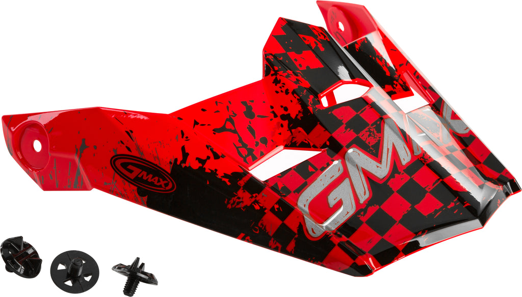 Visor W/Screws Anim8 Mx 46y Anim8 Red/Black/Silver Ys Yl