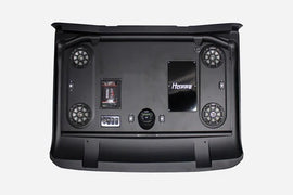 HOPPE4 speakers without subwoofer, compact audio speakers from HOPPE, shown in a sleek black design for home or office use.
