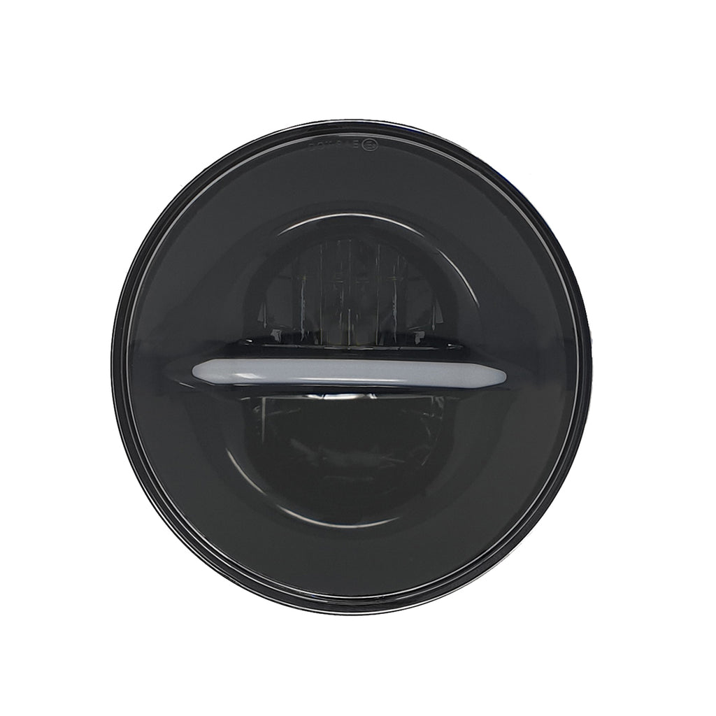 Classic Led Headlight 5.75" W/Drl Black