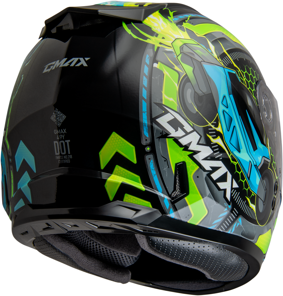 Youth Gm 49y Charge Helmet Black/Blue/Green Ys