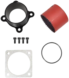 RIVA intake manifold upgrade kit for Yam carb and fuel system, featuring polished metal components and high-performance design
