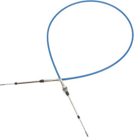WSM steering cable for hydraulic control lines, showing a flexible cable with metal fittings for boat steering systems