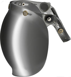 GMAX Bubble Shield 3 Snap Flip Up helmet accessory with silver iridium tint, designed for universal fit and easy attachment.