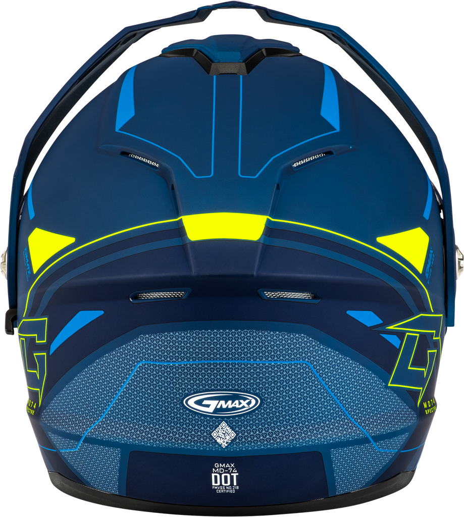Md 74s Spectre Snow Helmet W/ Elec Shield Matte Blue/Grn 2x