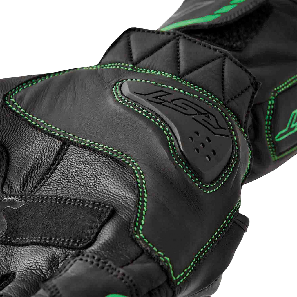 S1 Glove Blk/Flo Green Leather Lg
