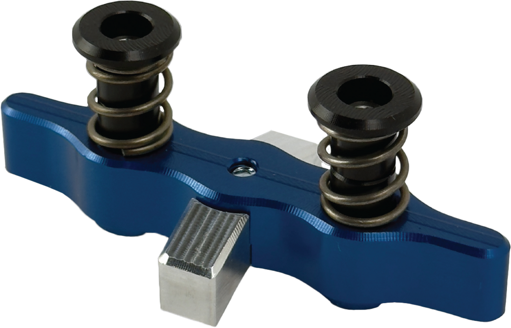 Blue Tamer Double Button X Wing suspension component with dual buttons, designed for secure attachment and stability.