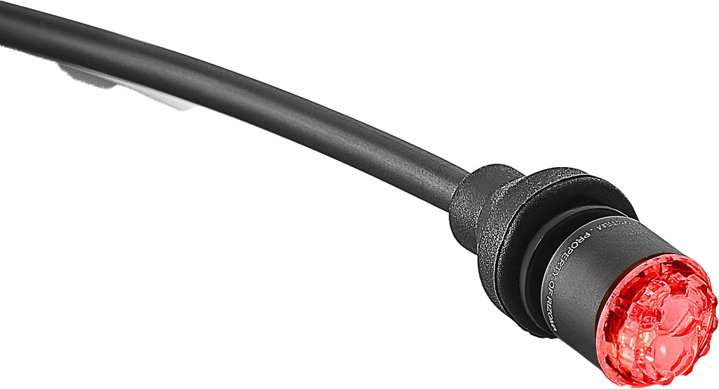 Pair of RIZOMA Ts tail and brake light units in matte black for motorcycle illumination, showing the sleek, compact design.