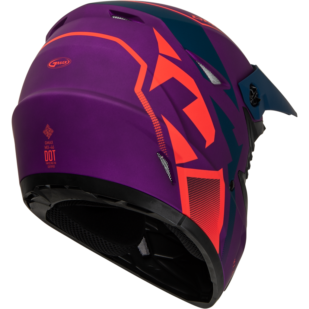 Mx 46 Compound Helmet Matte Purple/Coral/Blue Xs