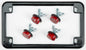 License Plate Frame W/4 Red Reflectors Black