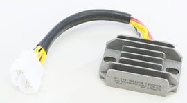 RICKS electrical regulator and rectifier with metal mounting bracket and wiring terminals for motorcycle or motorbike electrical system.