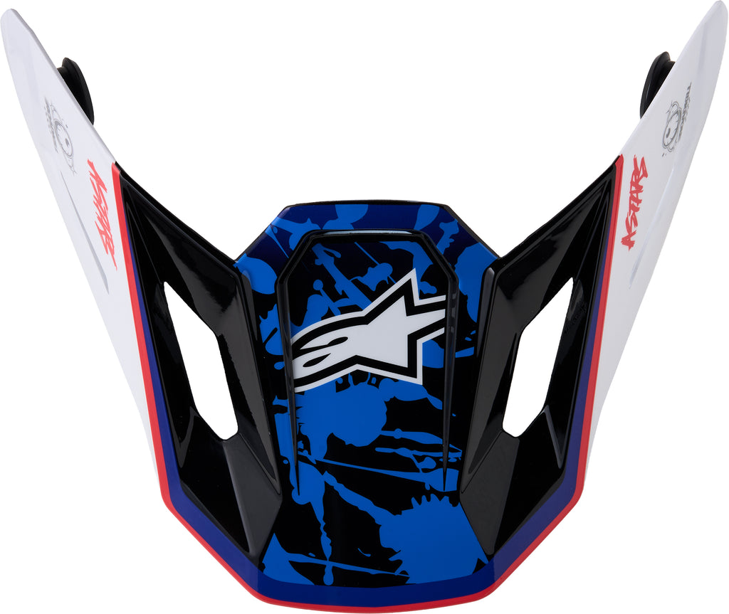 S M7 Blaster Visor Ece06/Dot Wht/Blue/Red Glossy