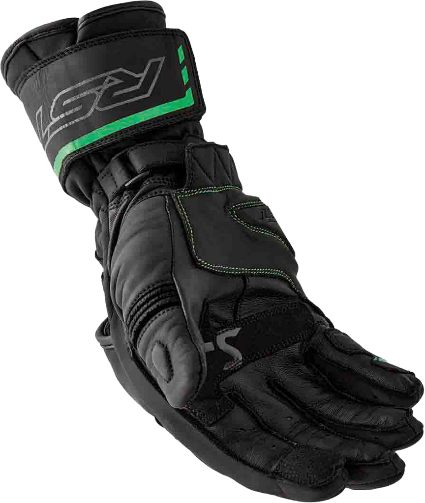 S1 Glove Blk/Flo Green Leather Lg