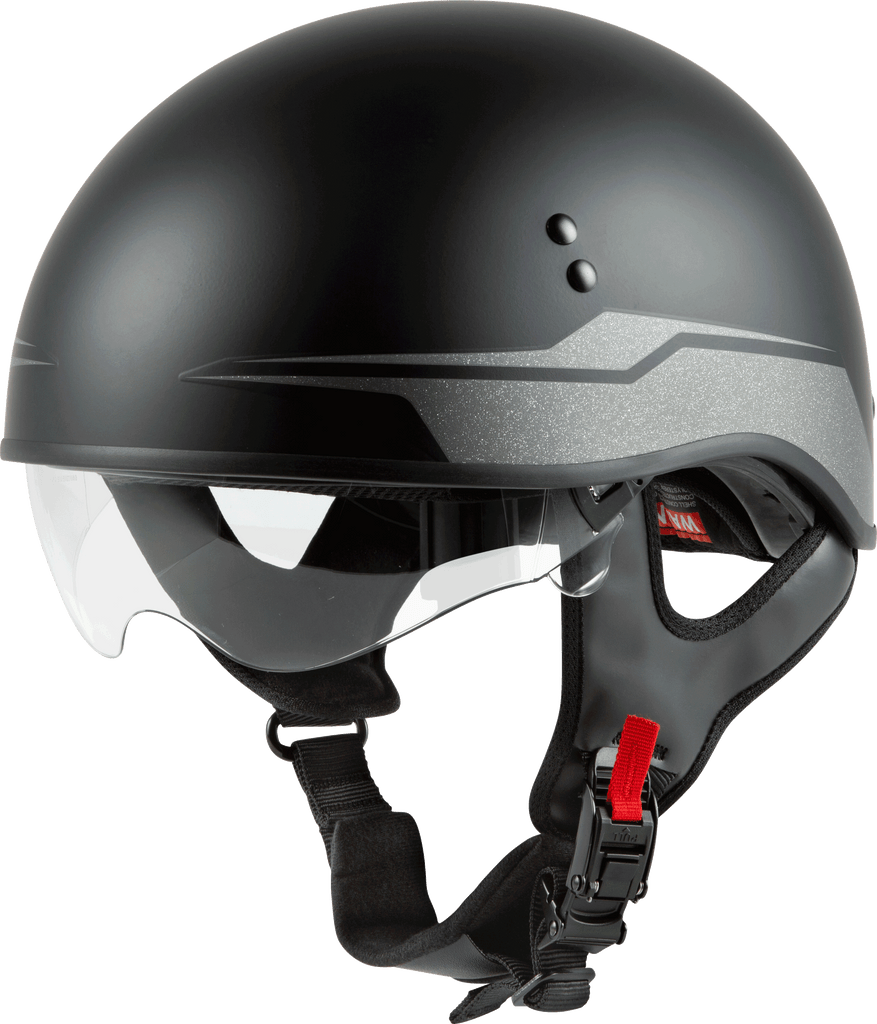 Hh 65 Half Helmet Source Naked Matte Black/Silver Md