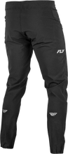 Load image into Gallery viewer, Black FLY MTB Enduro pant in size 34, showing durable fabric and relaxed fit suitable for mountain biking.