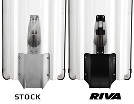RIVA top loader intake grate for drive system, showing the stainless steel construction and mounting details.